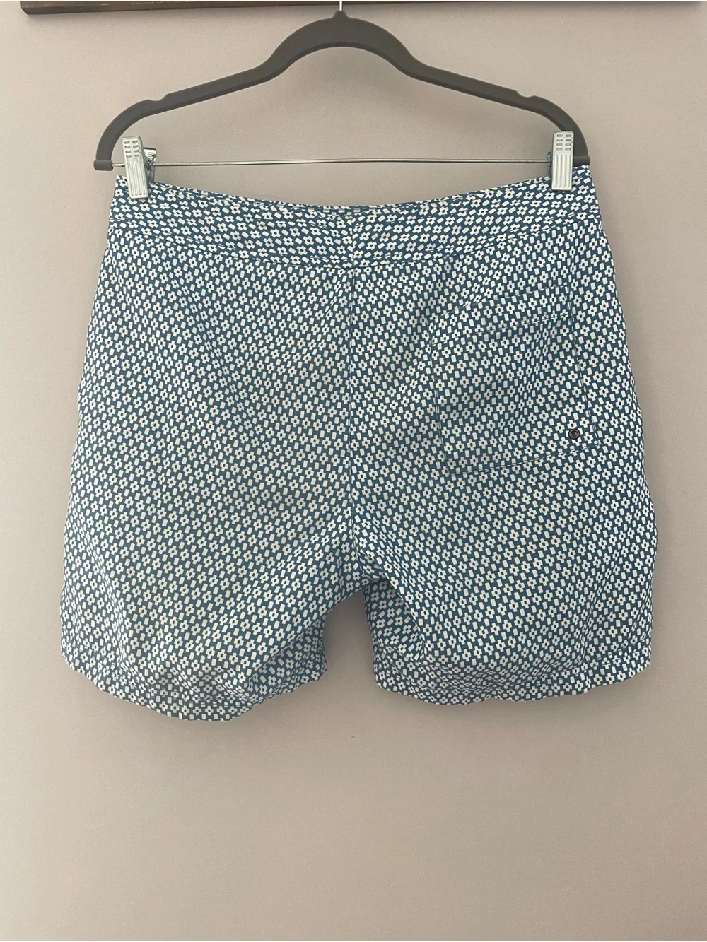 BANANA REPUBLIC Patterned Swim Trunks Blue Small